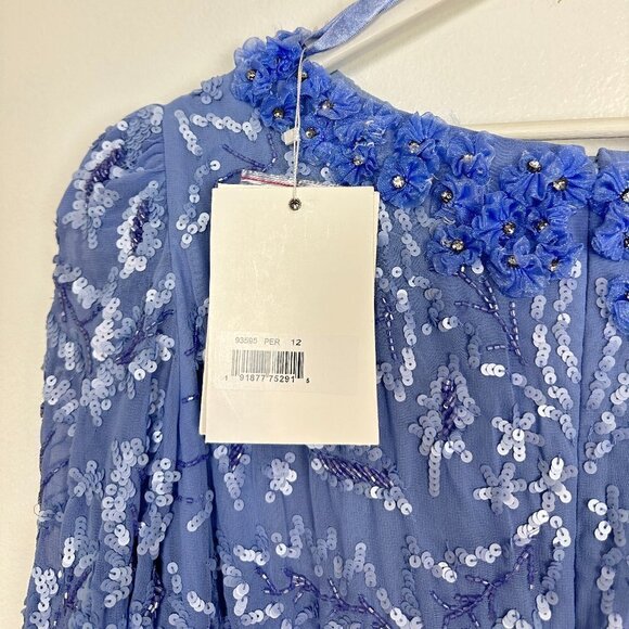 MAC DUGGAL Embellished Sheath Midi-Dress in Periwinkle Size US 12 NWT - Picture 14 of 15